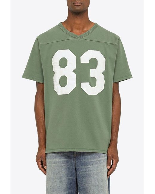 ERL Green 83 Print Football T-shirt for men