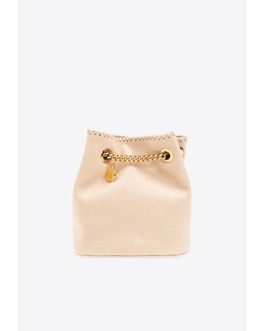 Stella McCartney White Falabella Logo-Charm Bucket Bag