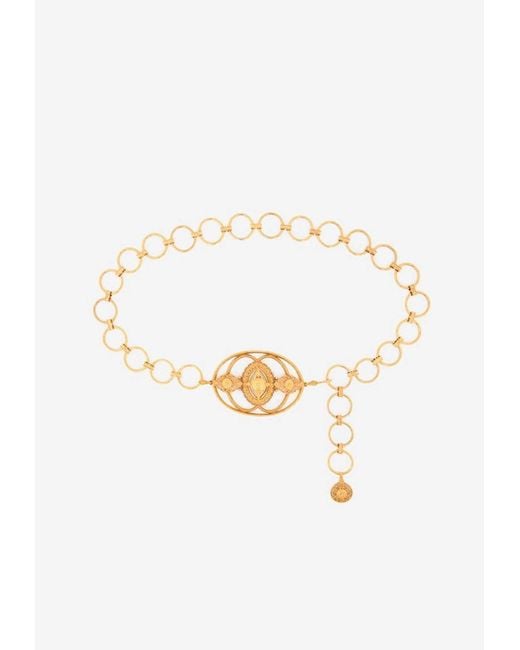 Chloé White Amulet Round-Links Belt