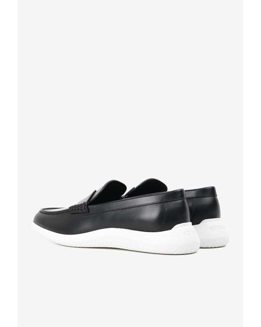 Hermès Gray Don Loafers for men