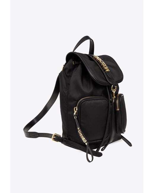 Moschino Black Logo Lettering Backpack