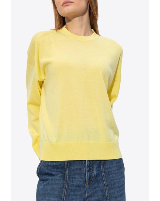 Bottega Veneta Yellow Crewneck Wool Sweater