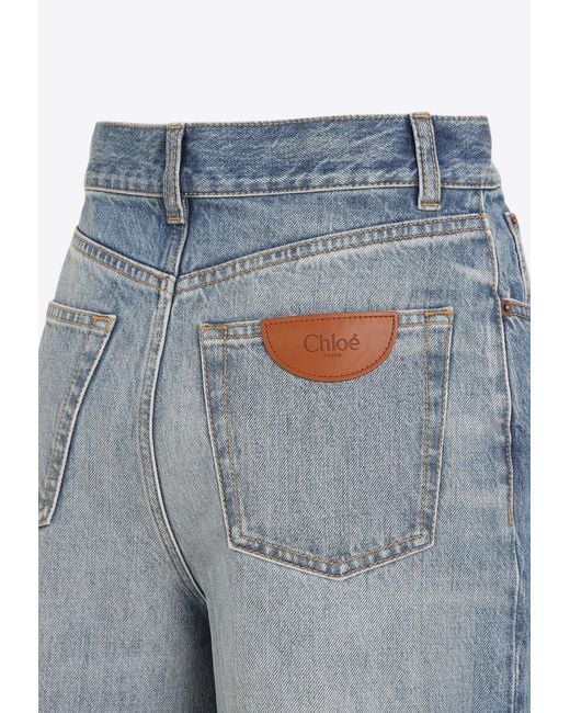 Chloé Blue Washed Flared Jeans