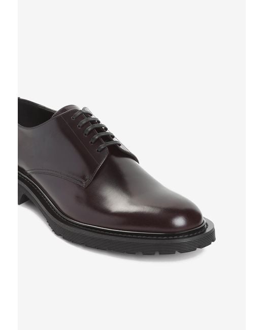 Saint Laurent Brown Army Derby Lace-Up Shoes for men