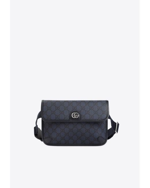Gucci Blue Small Ophidia GG Monogram Belt Bag for men