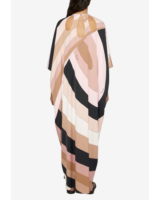 Emilio Pucci Natural Iride Print Maxi Kaftan
