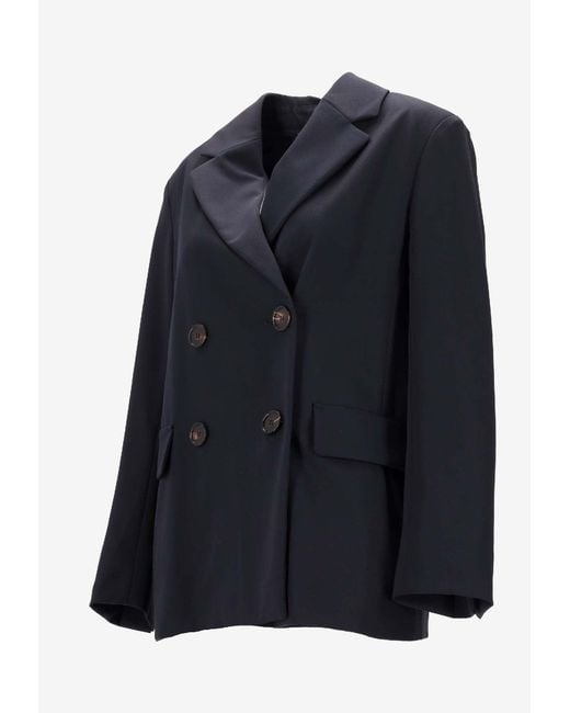 Max Mara Black Ester Buttoned Double-Breasted Blazer