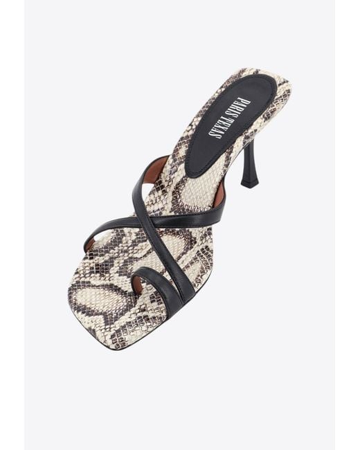 Paris Texas White Lorena 80 Python Leather Sandals