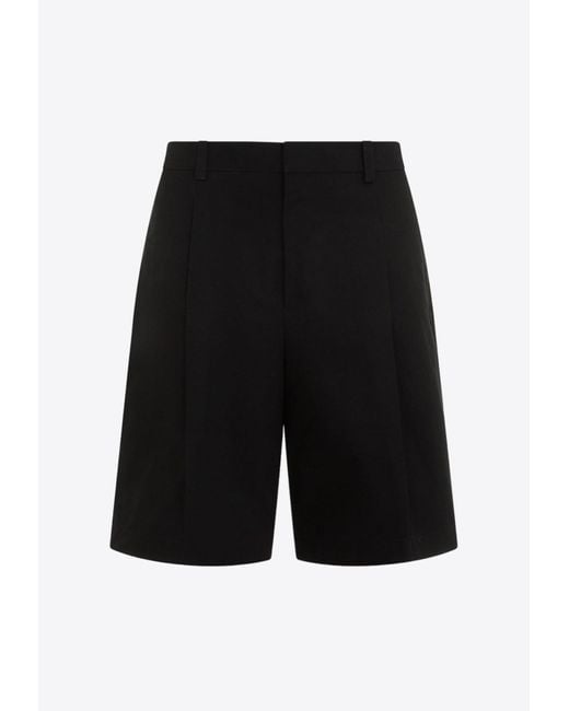 Jil Sander Black Pressed Crease Tailored Shorts for men