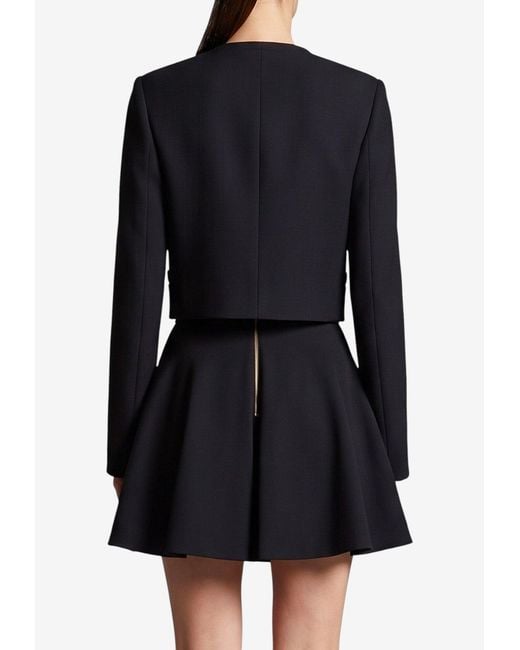 Versace Black Cropped Natté Wool Jacket