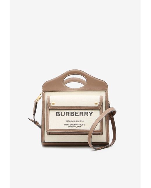 Burberry Natural Mini Pocket Canvas Bag