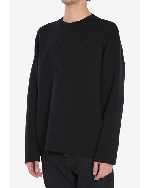 Loewe Black Anagram Wool Sweater for men