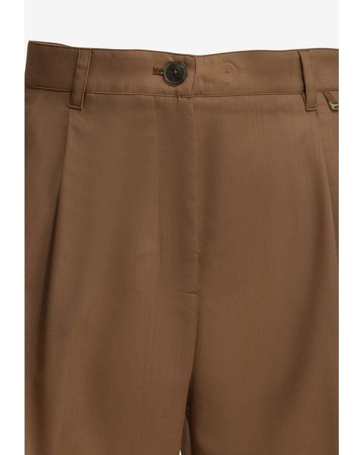 Herno Brown Wool Tailored Shorts