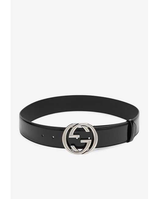 Gucci White Interlocking G Leather Belt