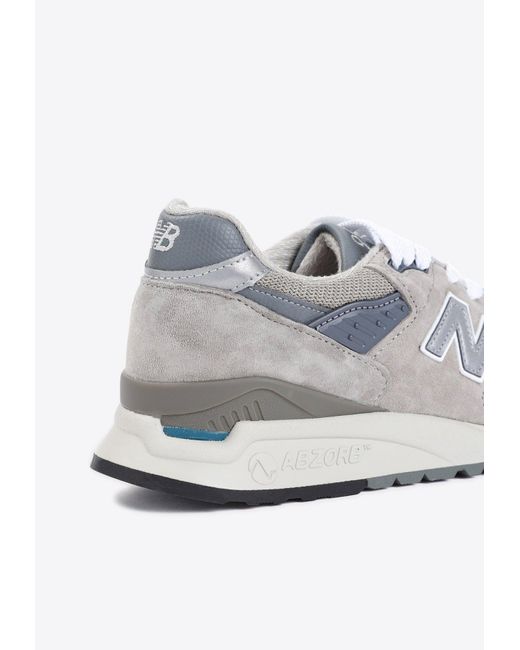 New Balance White 998 Low-Top Suede Sneakers for men