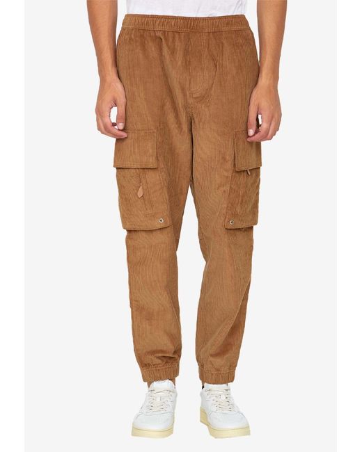 Burberry Cotton Ribbed Cargo Pants in Brown for Men | Lyst UK