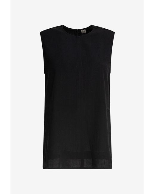 Totême  Black Ribbed Crewneck Top