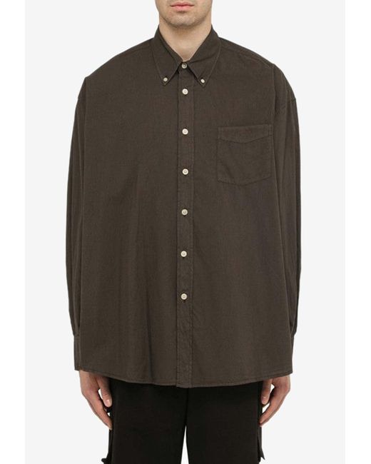 Our Legacy Brown Relaxed-Fit Button-Down Shirt for men