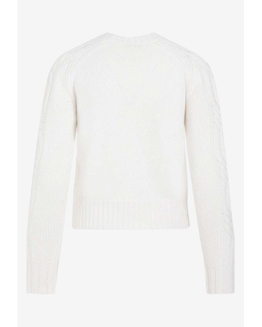 Max Mara Berlina Cashmere Sweater in White | Lyst