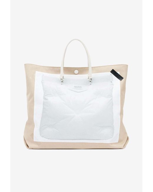Maison Margiela White Trompe L'Oeil Glam Slam Tote Bag