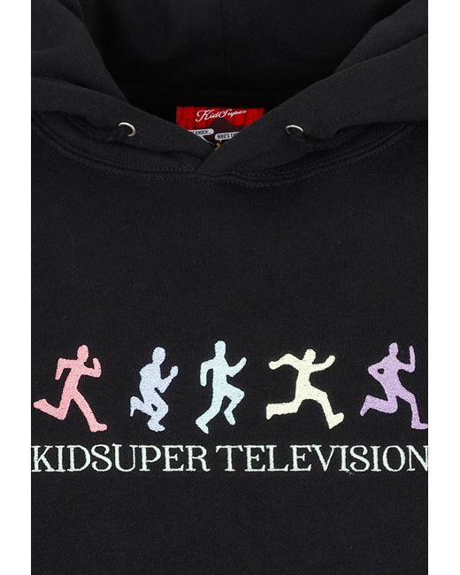 Kidsuper Black Logo Embroidered Hoodie for men