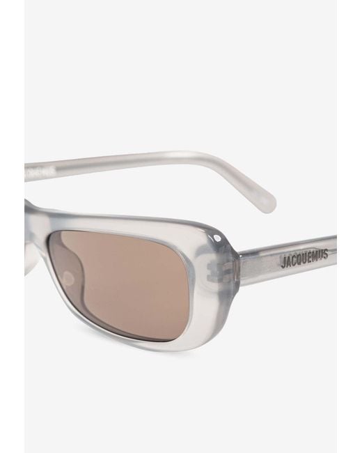 Jacquemus Natural Capri Rectangular Sunglasses