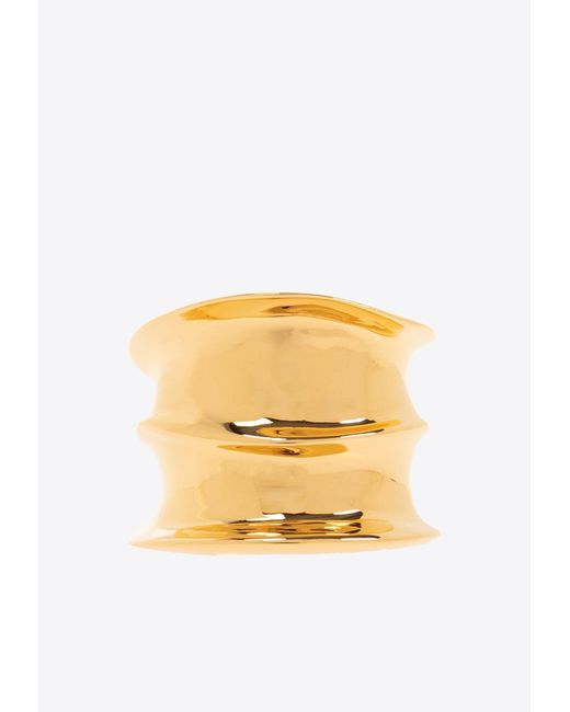 Saint Laurent Yellow Organic Brass Ring