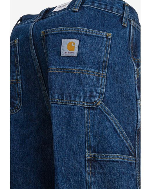Carhartt Blue Double-Knee Denim Shorts for men