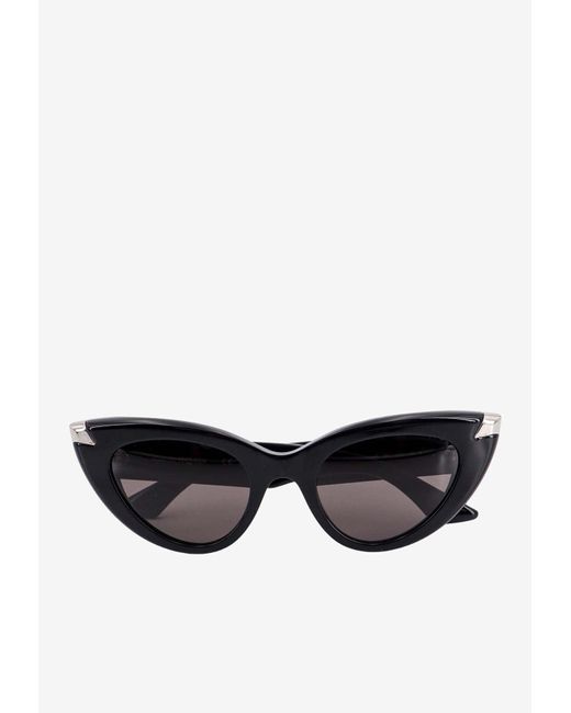 Alexander McQueen Black Punk Rivet Cat-Eye Sunglasses