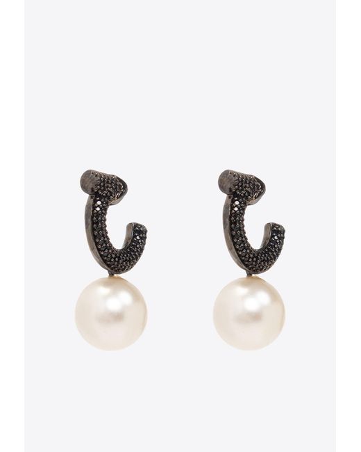 Ferragamo Metallic Baroque Pearl Earrings