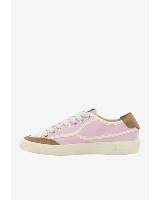 Autry Pink Windscape Canvas Sneakers