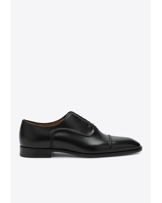Christian Louboutin Black Greggo Leather Oxford Shoes for men