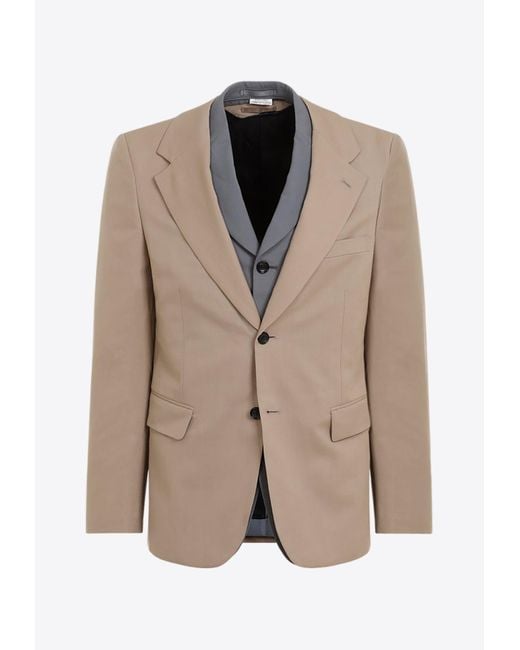 Comme des Garçons Brown Single-Breasted Layered Wool Blazer for men