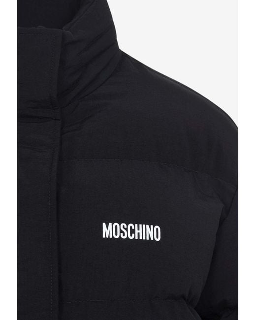 Moschino Blue Oversized Smiley Padded Jacket