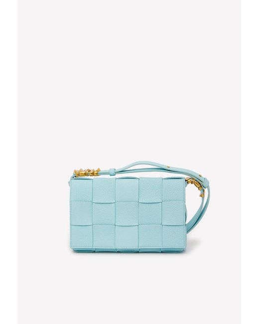 Bottega Cassette Leather Crossbody Bag in Blue Lyst Australia