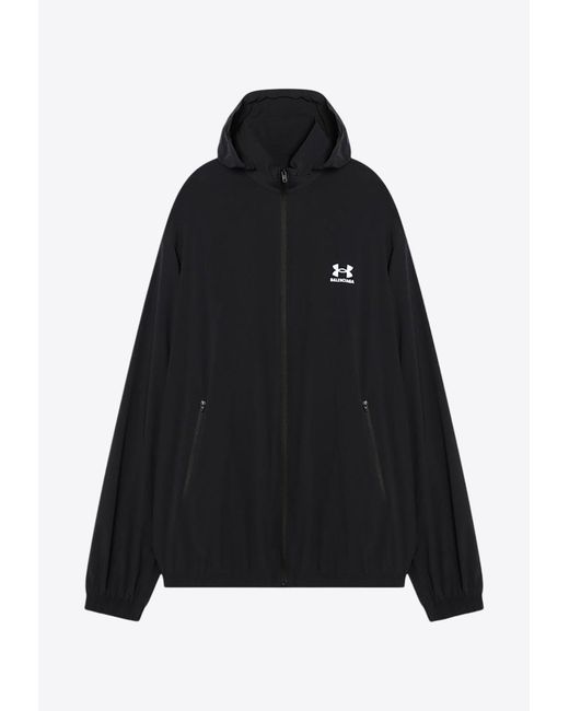 Balenciaga X Under Armour Oversized Windbreaker Jacket in Black