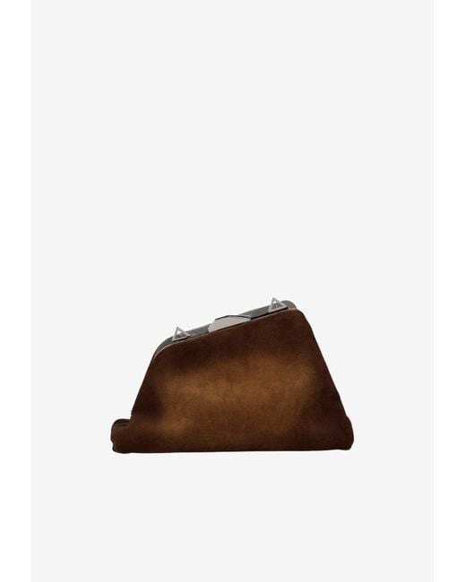 The Attico Brown Day Off Suede Shoulder Bag