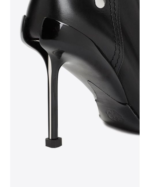 Alexander McQueen Black 90 Leather Ankle Boots