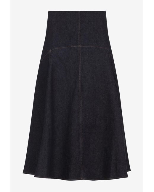 Jacquemus Blue Triangle De-Nimes Midi Skirt