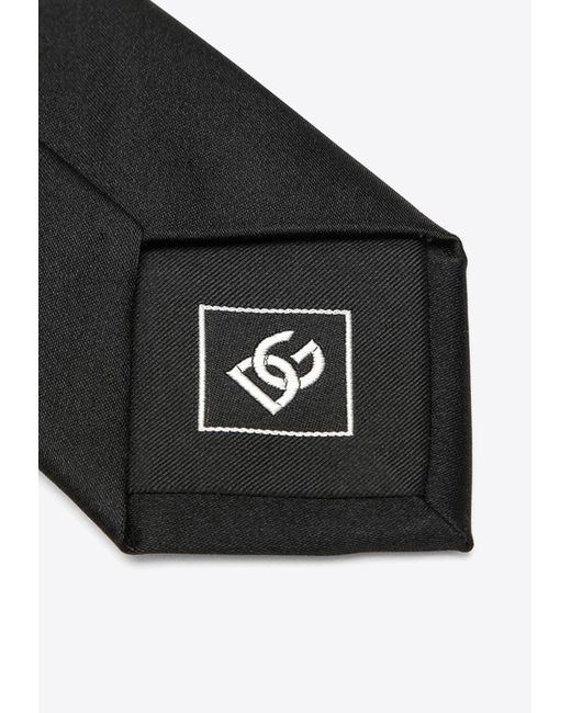 Dolce & Gabbana Black Woven Silk Tie for men