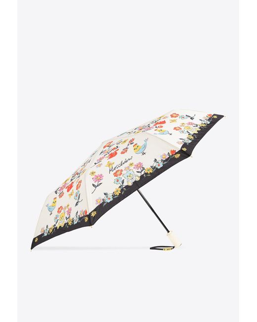 Moschino Multicolor Floral Print Foldable Umbrella