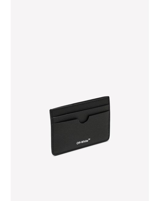 Off-White c/o Virgil Abloh White Diagonal-print Leather Cardholder for men