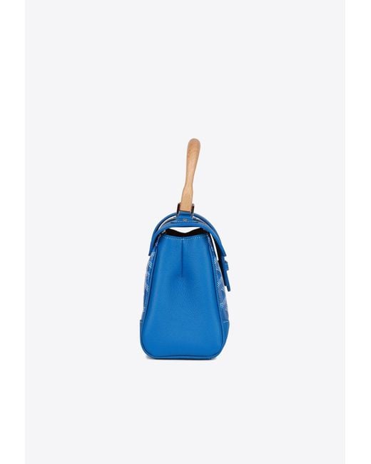 Goyard Blue Mini Saïgon Souple Top Handle Bag With Palladium Hardware