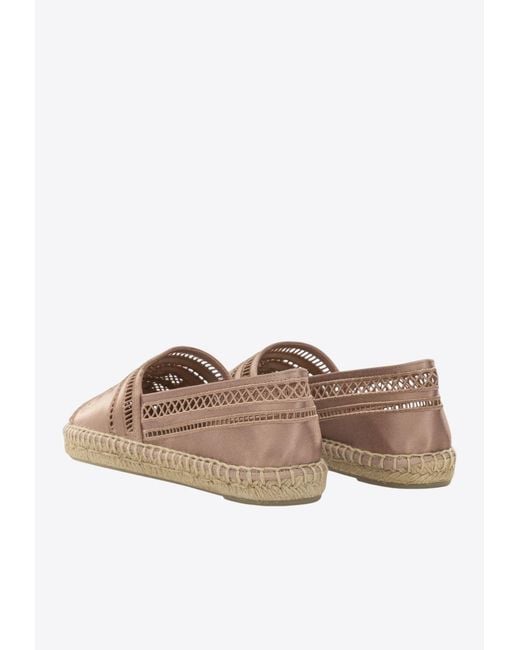 Tory Burch White Flat Woven Espadrilles