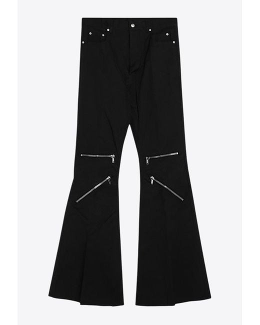 Rick Owens Black Bolan Flared Cargo Jeans for men