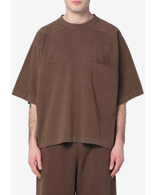 Entire studios Brown Oversized Crewneck T-Shirt for men