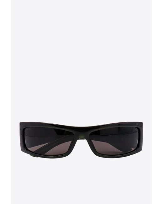 Gucci Black Rectangular-Frame Sunglasses for men