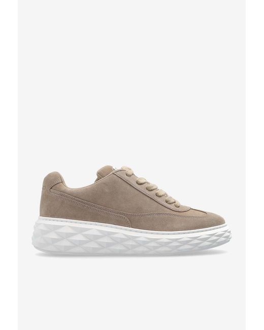 Jimmy Choo Brown Diamond Maxi Low-Top Sneakers for men