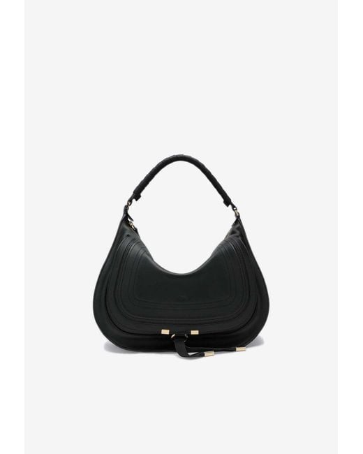 Chloé Black Small Marcie Leather Shoulder Bag