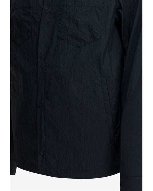 Herno Blue Double-Layered Ripstop Nylon Overshirt for men